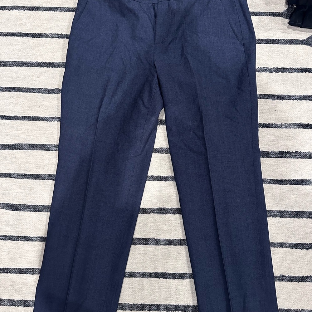 Classic Blue Dress Pants with Straight Leg Cut